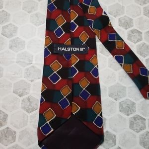 Halston Retro 80s Gray Silk Tie